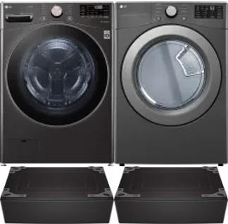 Side by Side Washer & Dryer Set on Pedestals