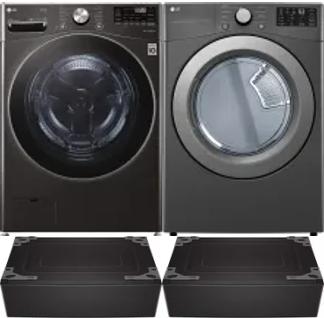 Side by Side Washer & Dryer Set on Pedestals