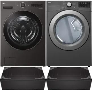 Side by Side Washer & Dryer Set on Pedestals