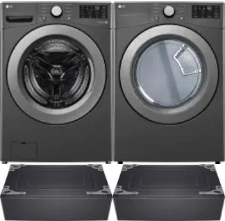 Side by Side Washer & Dryer Set on Pedestals