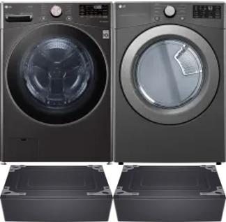 Side by Side Washer & Dryer Set on Pedestals
