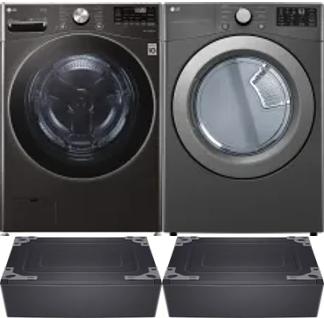 Side by Side Washer & Dryer Set on Pedestals