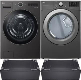 Side by Side Washer & Dryer Set on Pedestals