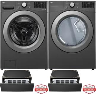 Side by Side Washer & Dryer Set on Pedestals