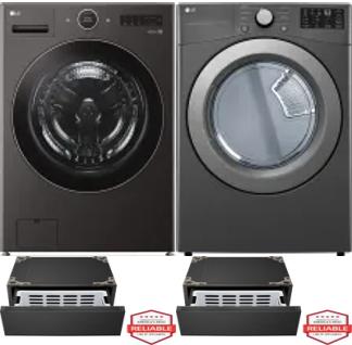 Side by Side Washer & Dryer Set on Pedestals