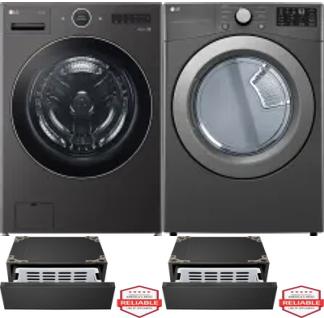 Side by Side Washer & Dryer Set on Pedestals