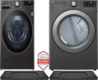 Side by Side Washer & Dryer Set on Risers