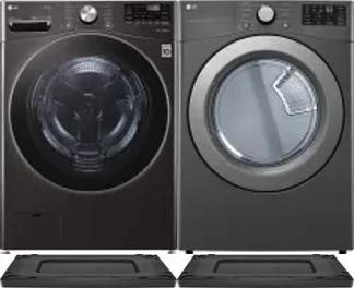 Side by Side Washer & Dryer Set on Risers