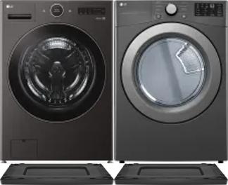 Side by Side Washer & Dryer Set on Risers