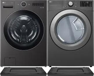Side by Side Washer & Dryer Set on Risers