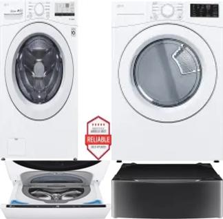 Side by Side Washer & Dryer Set on Pedestals