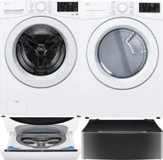 Side by Side Washer & Dryer Set on Pedestals