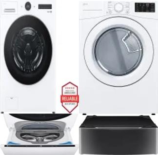 Side by Side Washer & Dryer Set on Pedestals