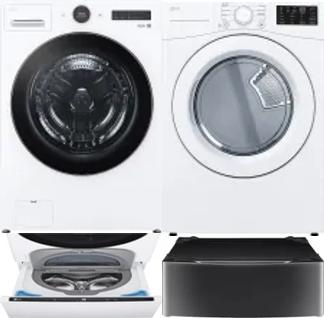 Side by Side Washer & Dryer Set on Pedestals