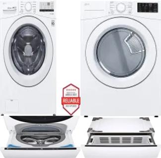 Side by Side Washer & Dryer Set on Pedestals