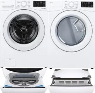 Side by Side Washer & Dryer Set on Pedestals