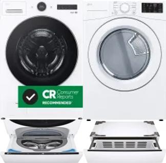 Side by Side Washer & Dryer Set on Pedestals