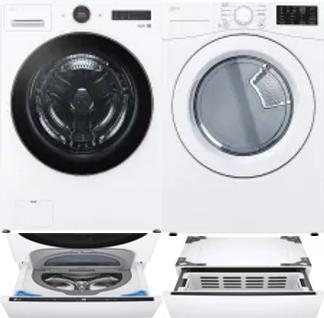 Side by Side Washer & Dryer Set on Pedestals