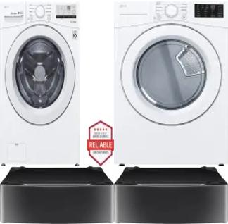 Side by Side Washer & Dryer Set on Pedestals