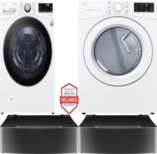 Side by Side Washer & Dryer Set on Pedestals