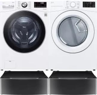 Side by Side Washer & Dryer Set on Pedestals