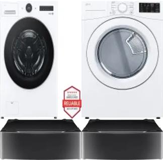 Side by Side Washer & Dryer Set on Pedestals