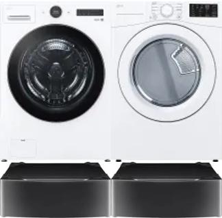 Side by Side Washer & Dryer Set on Pedestals