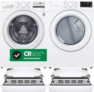 Side by Side Washer & Dryer Set on Pedestals