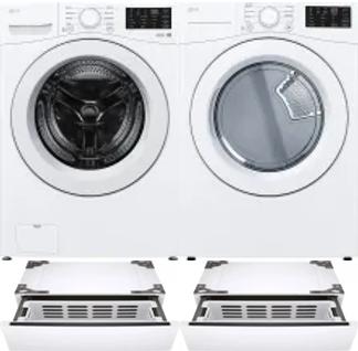 Side by Side Washer & Dryer Set on Pedestals