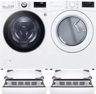 Side by Side Washer & Dryer Set on Pedestals