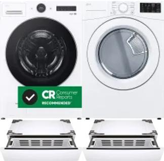 Side by Side Washer & Dryer Set on Pedestals