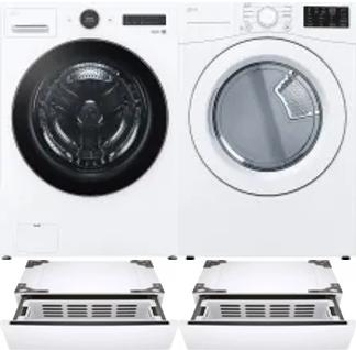 Side by Side Washer & Dryer Set on Pedestals