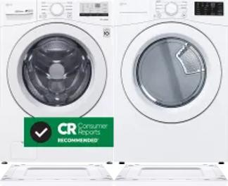 Side by Side Washer & Dryer Set on Risers
