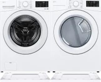 Side by Side Washer & Dryer Set on Risers