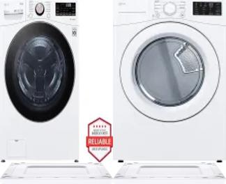 Side by Side Washer & Dryer Set on Risers