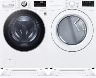 Side by Side Washer & Dryer Set on Risers