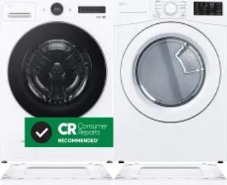 Side by Side Washer & Dryer Set on Risers