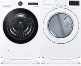 Side by Side Washer & Dryer Set on Risers