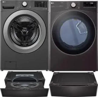 Side by Side Washer & Dryer Set on Pedestals