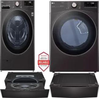 Side by Side Washer & Dryer Set on Pedestals