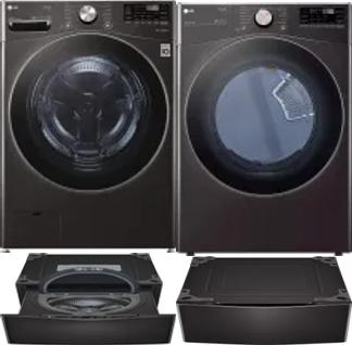 Side by Side Washer & Dryer Set on Pedestals