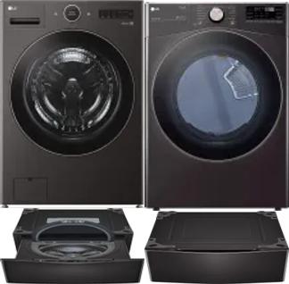 Side by Side Washer & Dryer Set on Pedestals