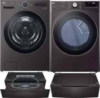 Side by Side Washer & Dryer Set on Pedestals