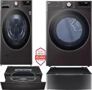 Side by Side Washer & Dryer Set on Pedestals