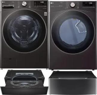 Side by Side Washer & Dryer Set on Pedestals