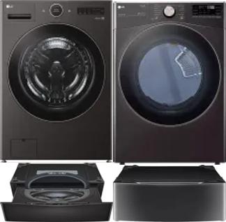 Side by Side Washer & Dryer Set on Pedestals