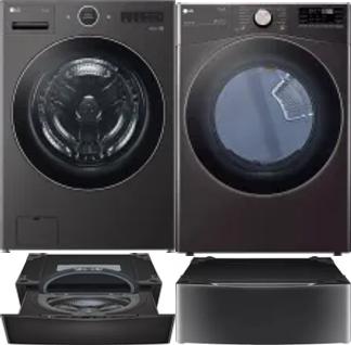 Side by Side Washer & Dryer Set on Pedestals