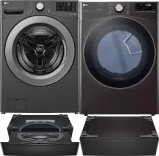 Side by Side Washer & Dryer Set on Pedestals