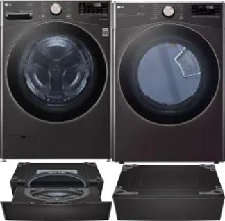 Side by Side Washer & Dryer Set on Pedestals