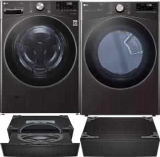 Side by Side Washer & Dryer Set on Pedestals